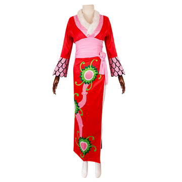 Anime One Piece Boa Hancock Cheongsam Kimono Cosplay Navidad Disfraz Traje Vestido